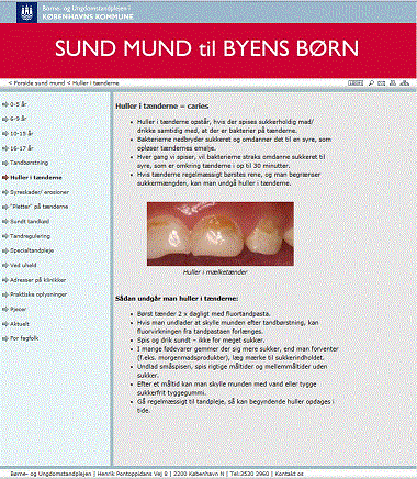 Københavns kommunale Tandplejes hjemmeside.